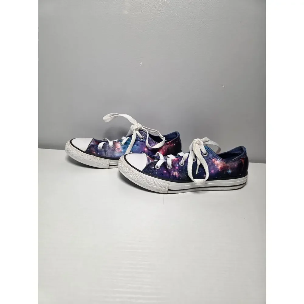 Converse Galaxy Print Low Top Sneakers Kids 3 Womens 5 Space Y2K Grunge Shoes